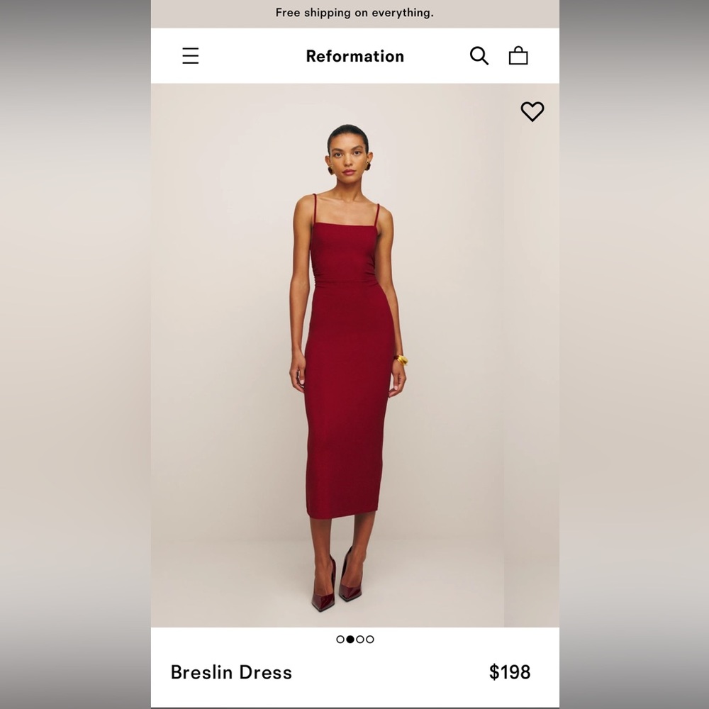 NWT Reformation sparkle red dress - Picture 3 of 8
